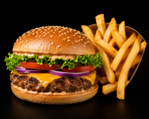 Menú hamburguesa pollo o ternera